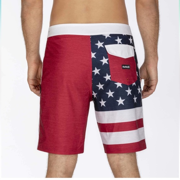 Hurley Phantom Patriot Red White Blue  Boardshorts Swim Trunks Mens Size 32 - Picture 3 of 7